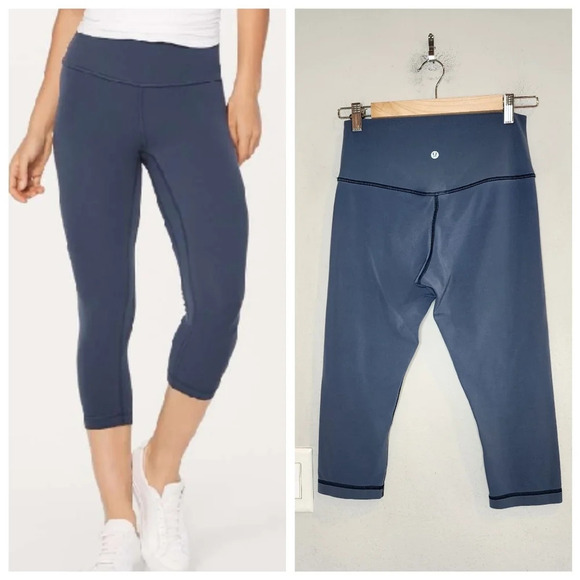Lululemon Blue Align Crop. Women's size 8. - Picture 1 of 15